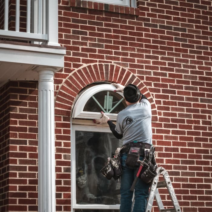 Expert installer at work. 