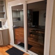 Interior photo of sliding glass door