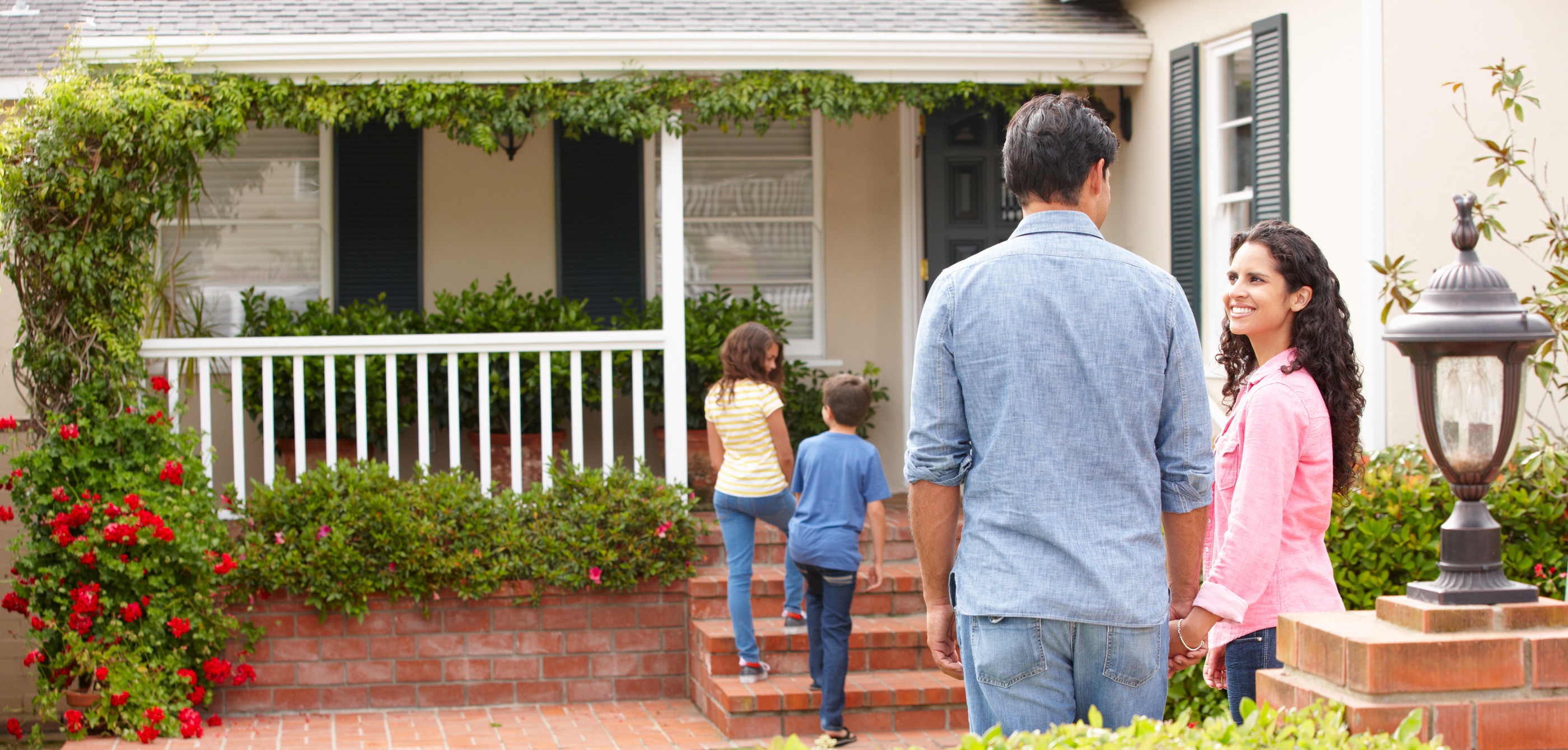 home with family outside 