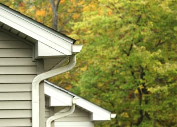 Sideview of gutters on a home. 