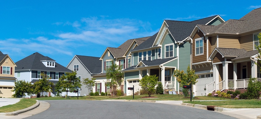 street of homes with siding