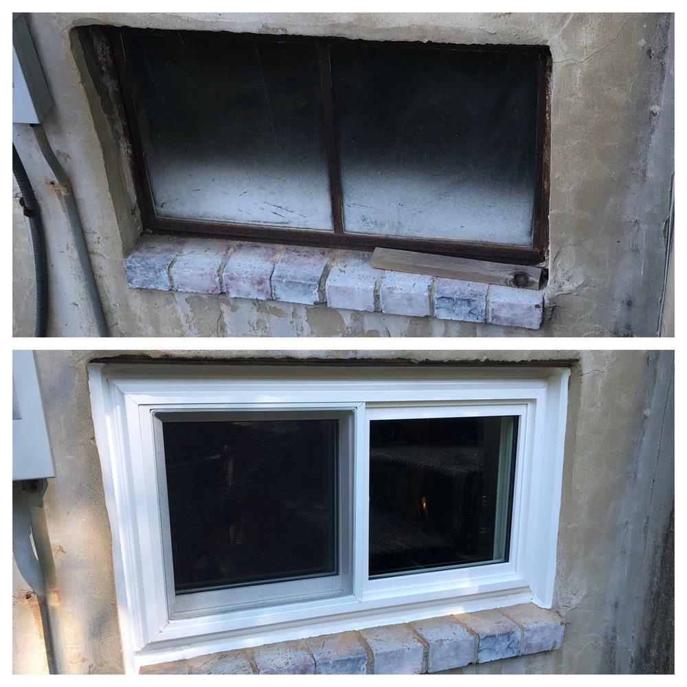 before and after photo of window